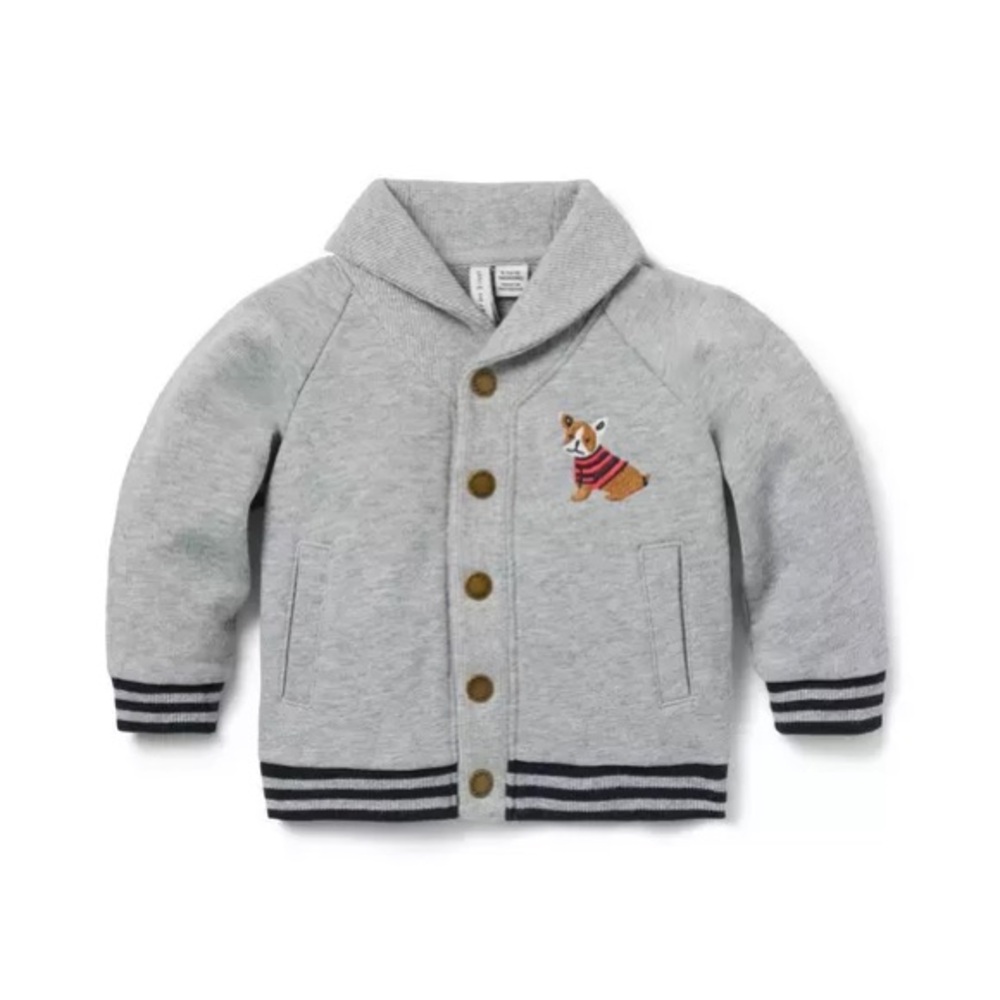 Janie and Jack Baby French Bulldog Cardigan